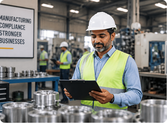 Manufacturer reviewing compliance